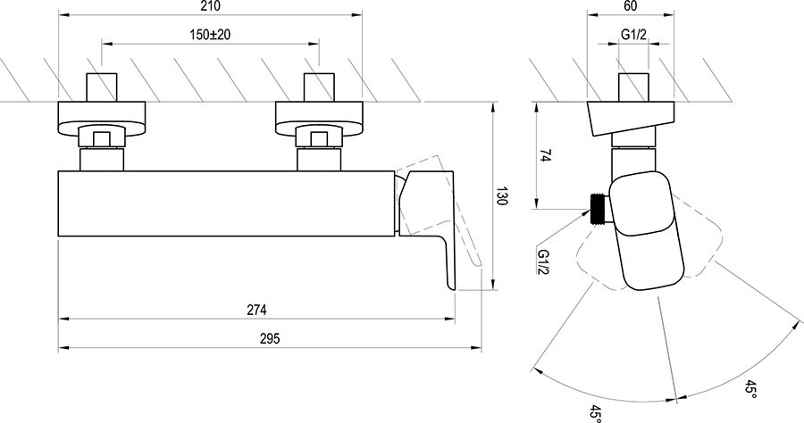 Змішувач для душу TD 032.00-150 10° X070066 RAVAK - Зображення 174733-50652.jpg