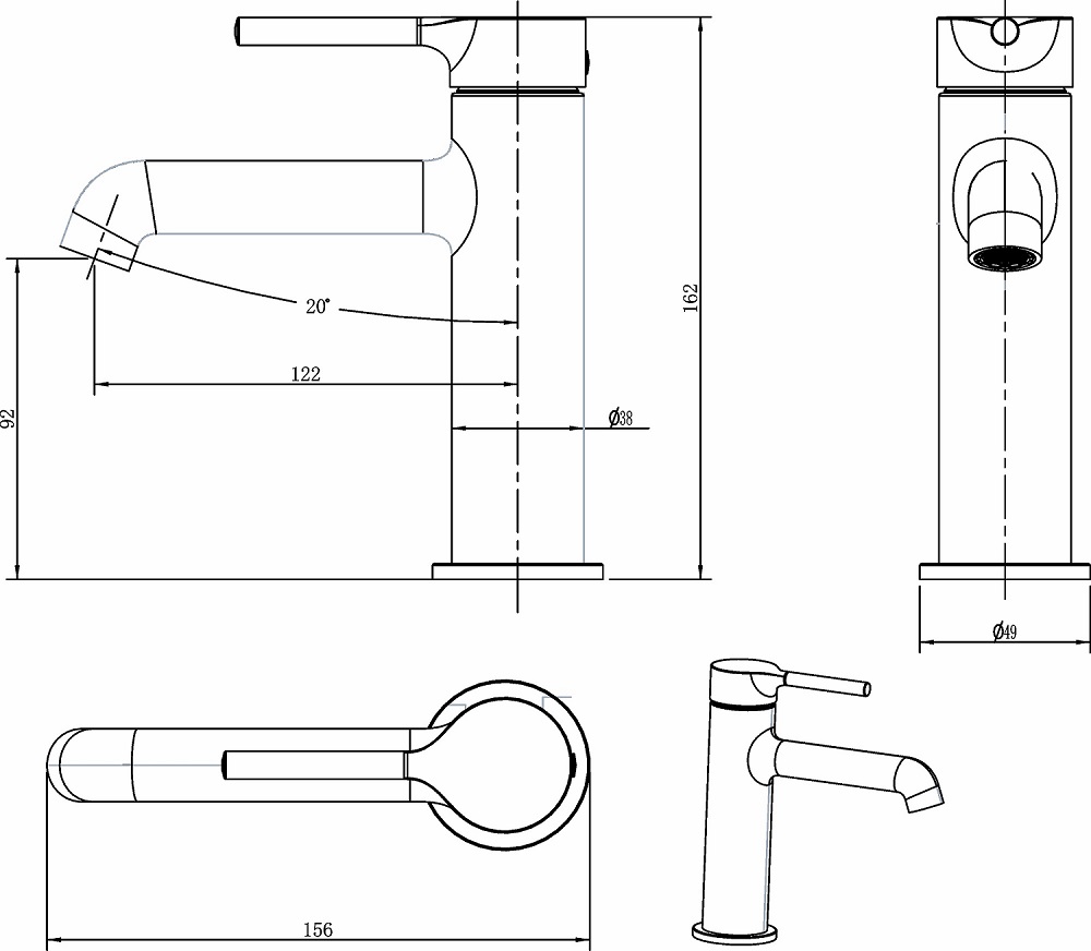 Смеситель для умывальника Diament Chrome 4122-815-00 Armaform - Зображення 174733116-1769a.jpg