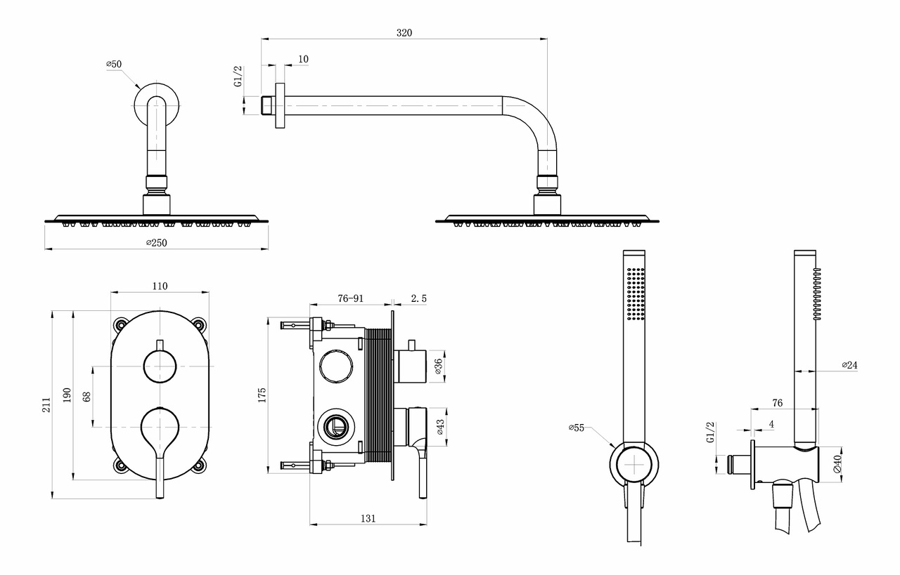 Душова система Diament Chrome 4129-501-00 Armaform - Зображення 174733126-5b5c3.jpg
