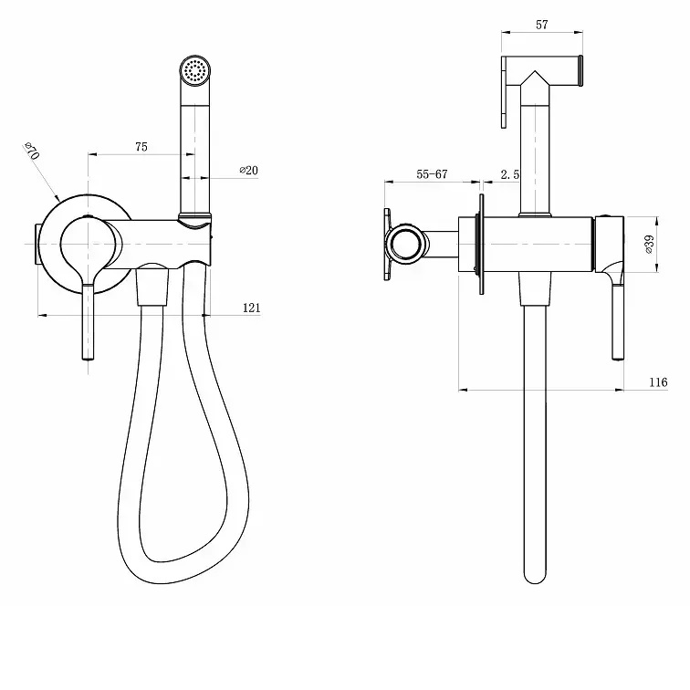 Гигиенический душ Diament Nickel PVD Brushed 4129-512-21 Armaform - Зображення 174733135-88688.jpg