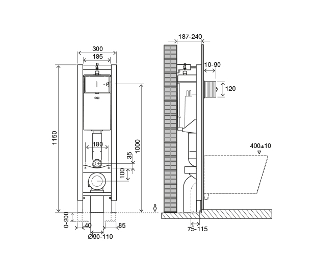 Инсталляция для унитаза механическая OLI Quadra Plus (722019-135974), OLI - Зображення 174763-f486e.jpg