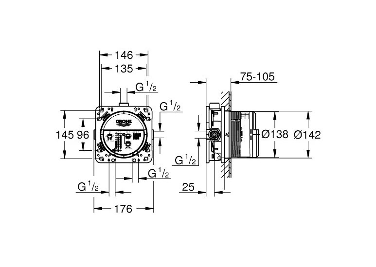 Вбудована універсальна частина змішувача Rapido SmartBox 35600000 Grohe - Зображення 1748231-5df19.jpg
