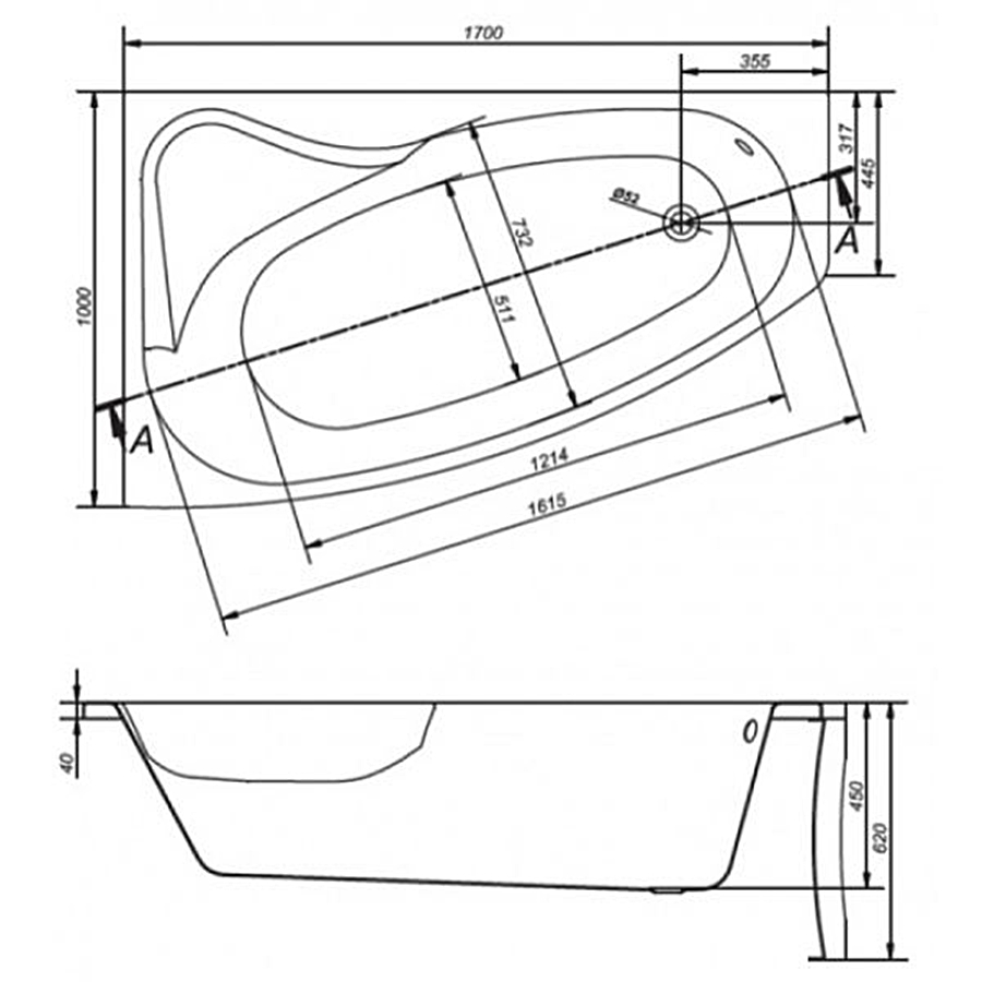 Ванна асиметрична ліва Spring 170x100, Kolo - Зображення 174829-37eb8.jpg