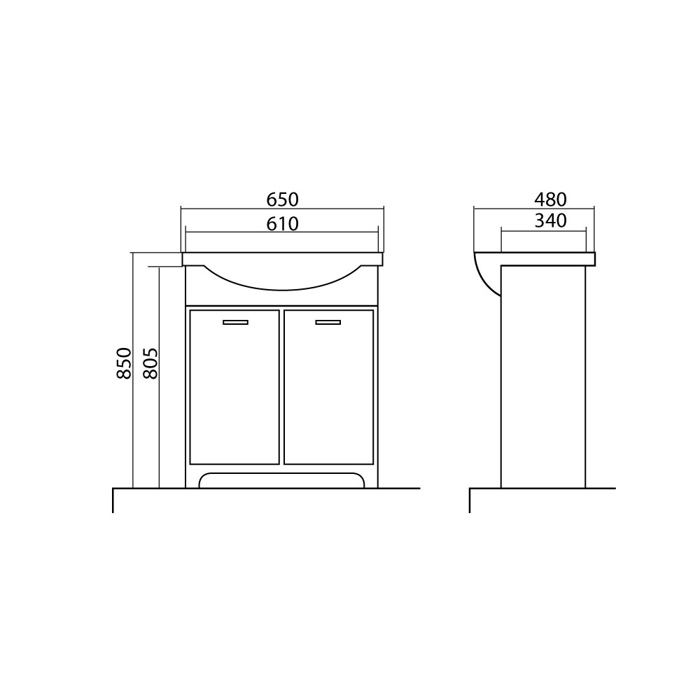 Шафка з умивальником Класік 2019 New Klasik 65, Аква Родос - Зображення 1750309-a4ddc.jpg