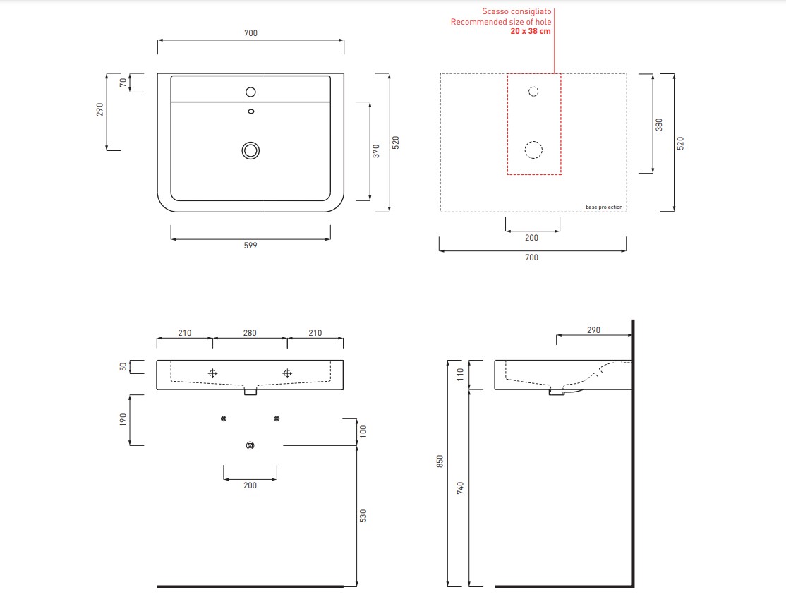 Умивальник Opera (OPLA70), CIELO - Зображення 175192-73852.jpg