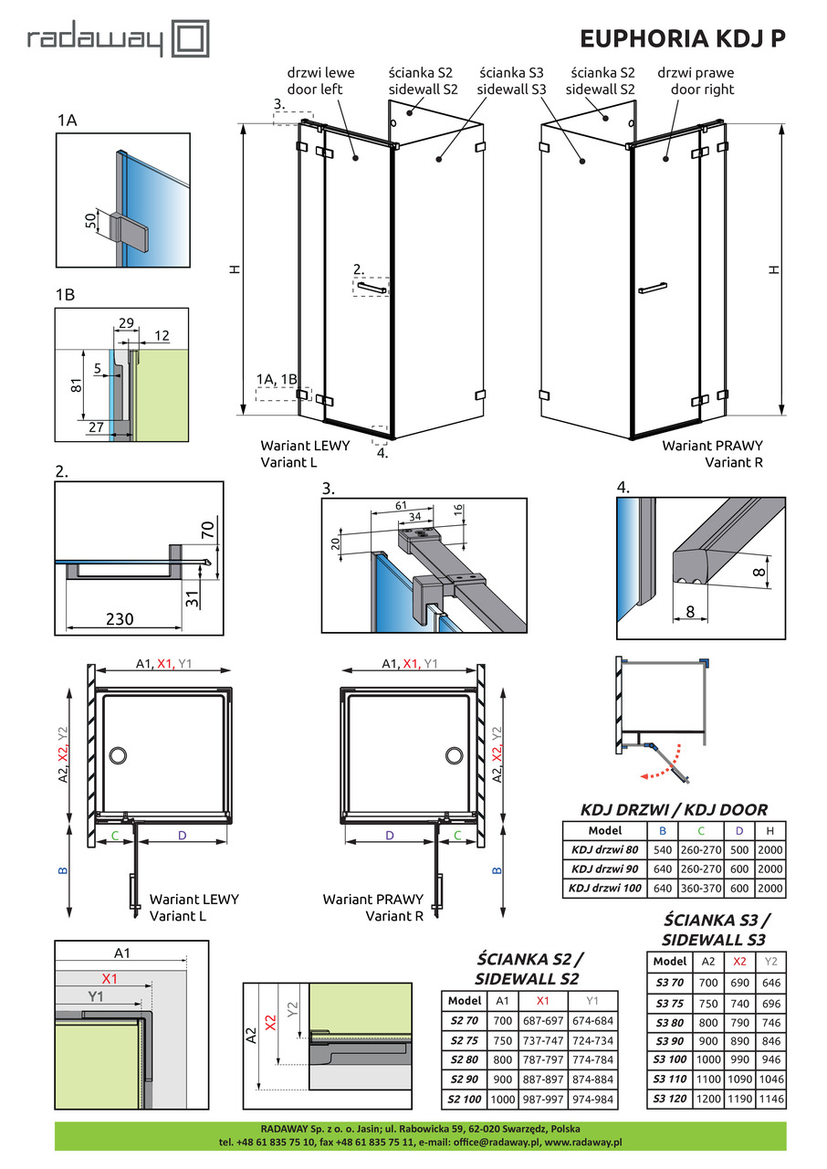 Бокова стінка Euphoria S2 100 RADAWAY - Зображення 1752019-9bf0f.jpg
