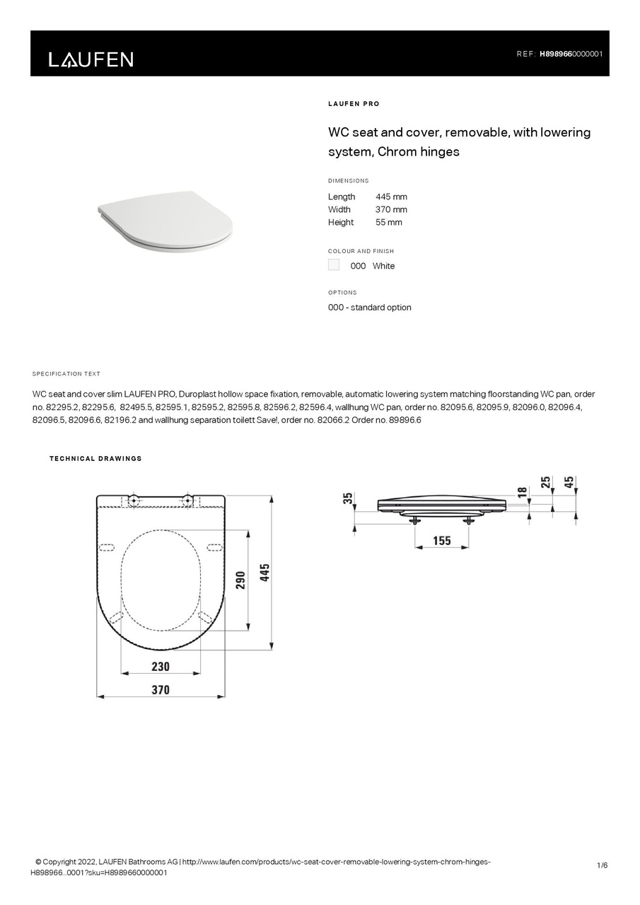 Крышка для унитаза Laufen PRO slim soft-close H8989660000001 LAUFEN - Зображення 175226-f1e56.jpg