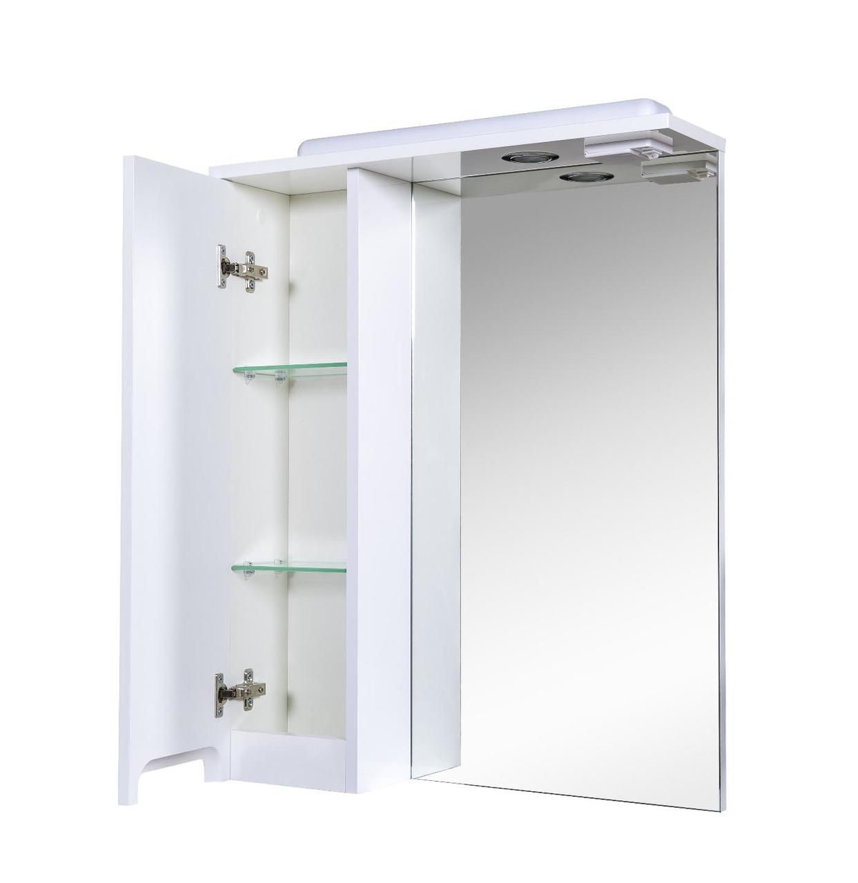 Зеркало со шкафчиком Квадро 60 (L), Аква Родос - Зображення 175320-0352e.jpg