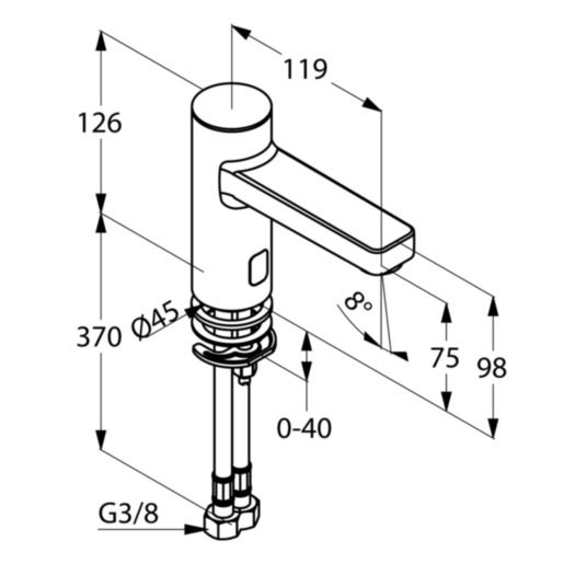 Змішувач для умивальника електронний DN 15 Zenta (3820205), Kludi - Зображення 175342-be88e.jpg