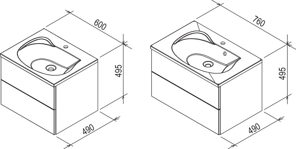Шкафчик под умывальник Rosa ІІ SD 600 X000000925 RAVAK - Зображення 175364364-220a3.jpg