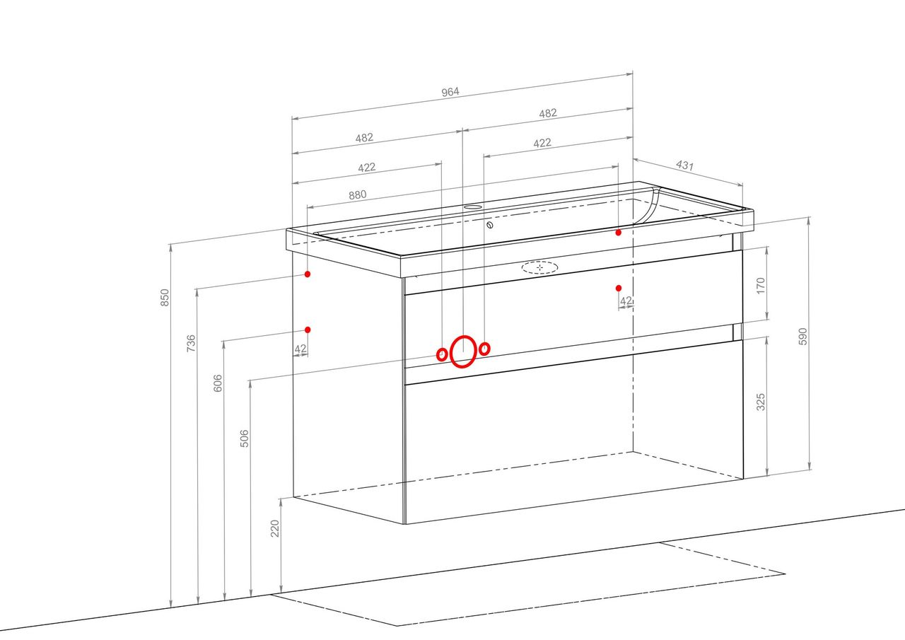 Шафка з умивальником Еліт 100, Аква Родос - Зображення 1754244-f87a6.jpg
