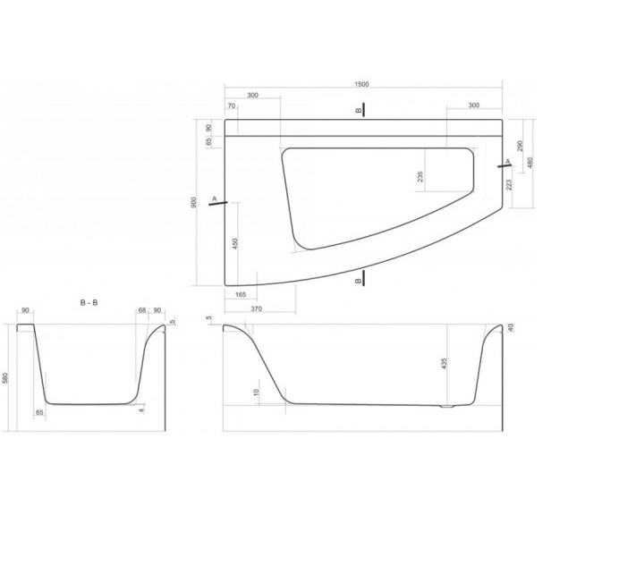 Ванна асиметрична ліва Virgo MAX 150x90, Cersanit - Зображення 175434-a14a7.jpg