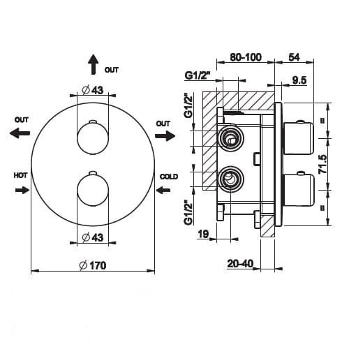 Вбудована частина змішувача 09269031 Gessi - Зображення 1754674-e5f1a.jpg