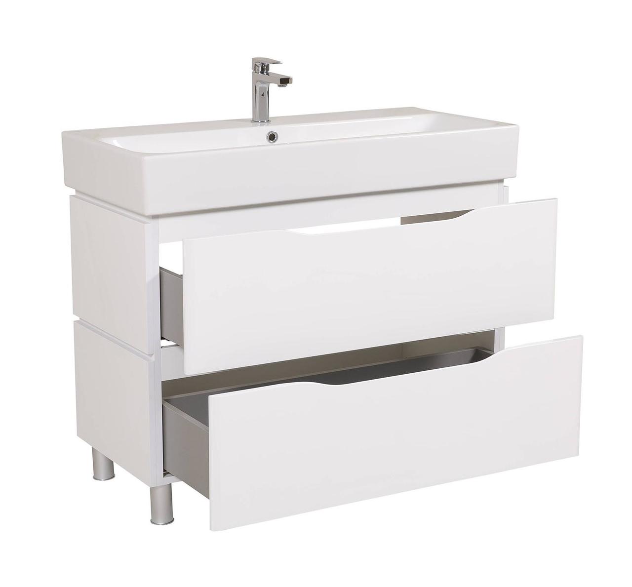 Шафка з умивальником Венеція Біла Пінто 100, Аква Родос - Зображення 175468-21a3f.jpg