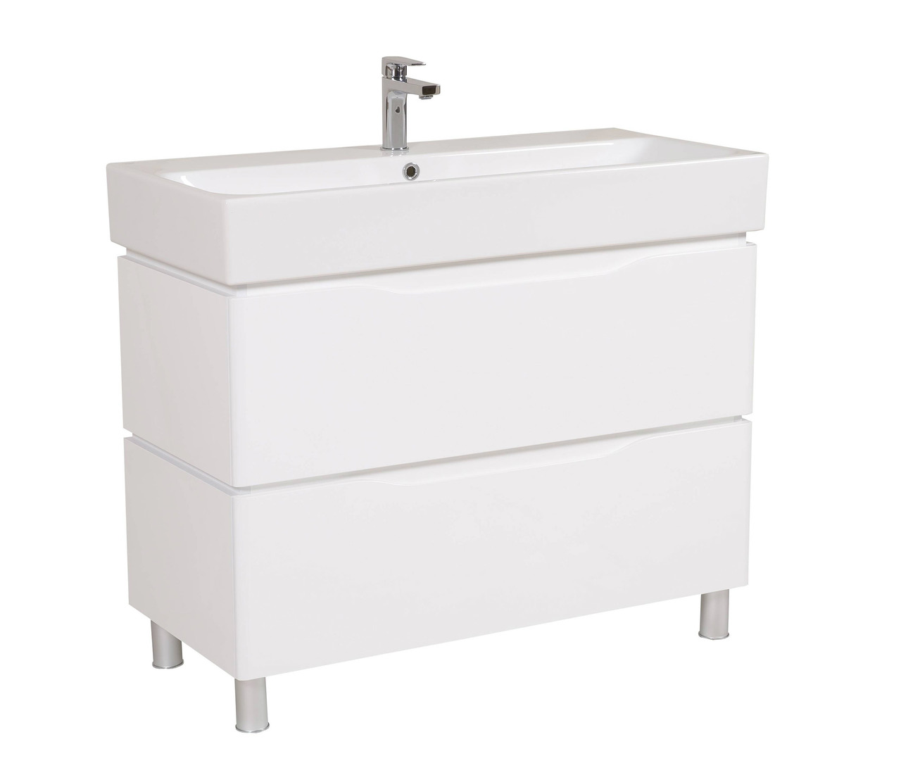 Шкафчик с умывальником Венеция Белая Пинто 100, Аква Родос - Зображення