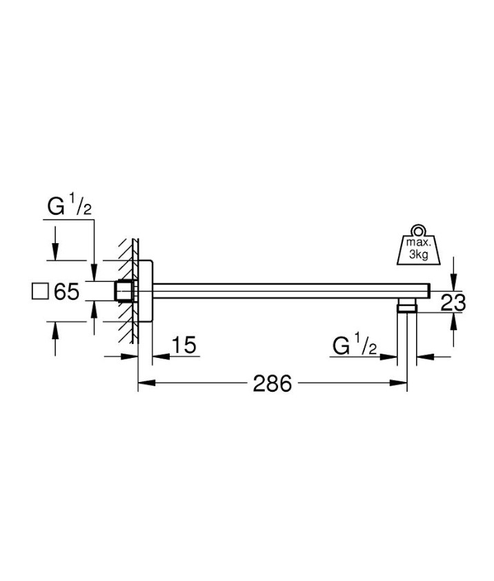 Душовий кронштейн 286 мм Rainshower Cube (27709000), Grohe - Зображення 175650-fddc8.jpg