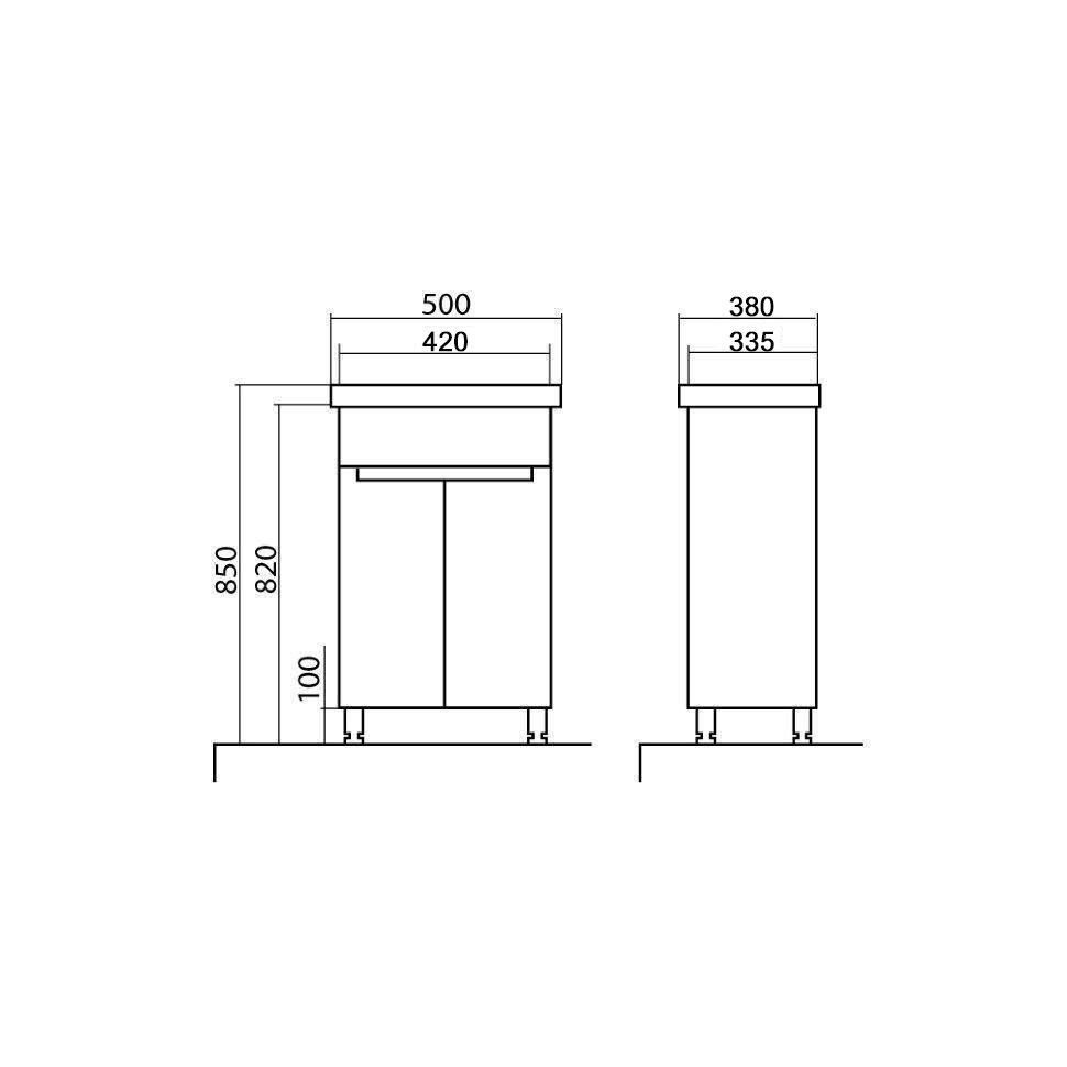 Шафка з умивальником Омега Frame 50, Аква Родос - Зображення 1758929-1bace.jpg
