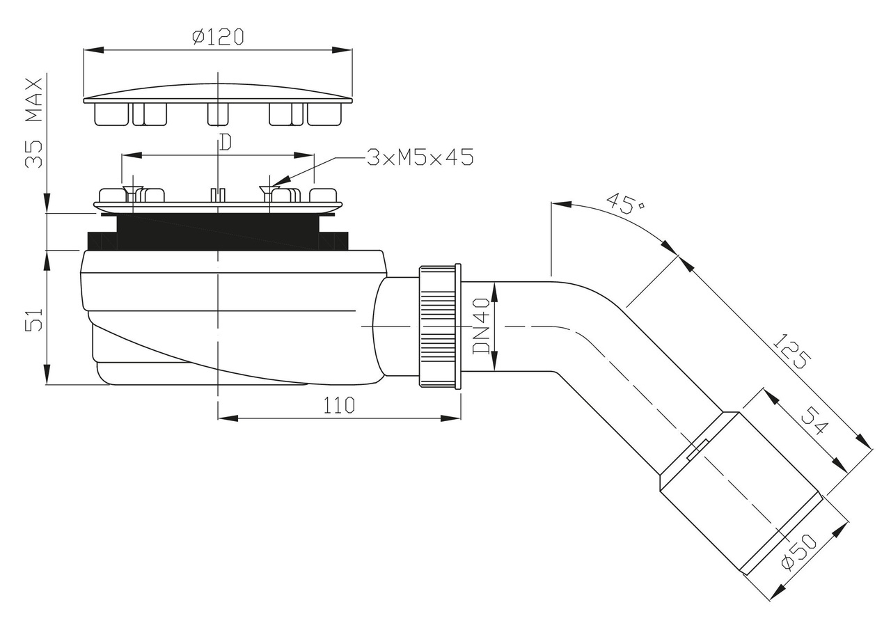 Сифон для піддона R510 Radaway - Зображення 1760259-c11a2.jpg