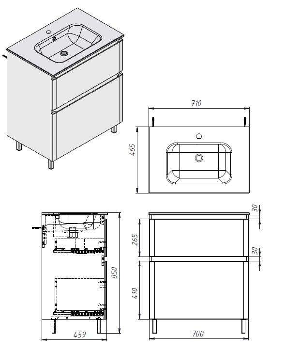 Шафка з умивальником Emily Em-70 білий Air-Line - Зображення 176105826-93ca2.jpg
