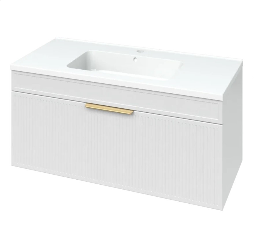 Шафка з умивальником Родео 100 Адель білий Mirater - Зображення