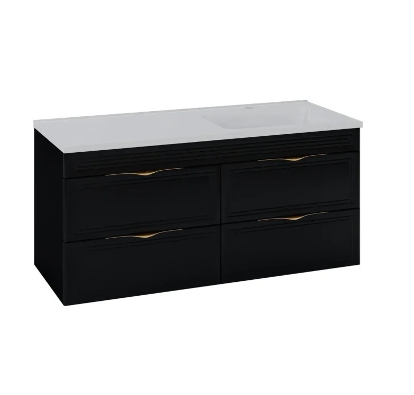 Шафка з умивальником Родео 120 R Естель чорний Mirater - Зображення