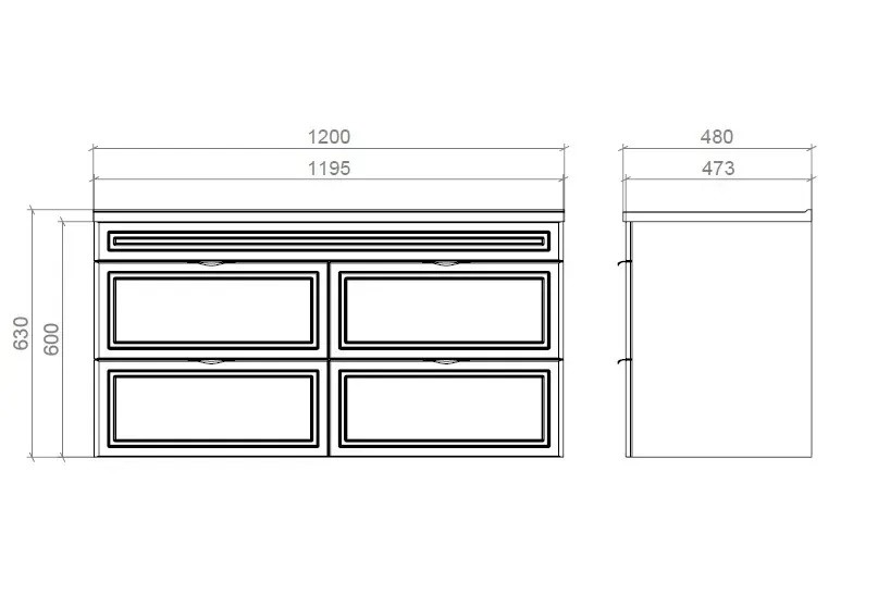 Шафка з умивальником Родео 120 R Естель чорний Mirater - Зображення 176105990-95128.jpg