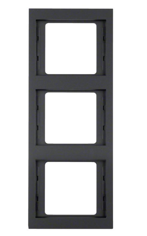 Рамка 3-місна Berker K1 Антрацит вертикальна 13337006 Hager - Зображення