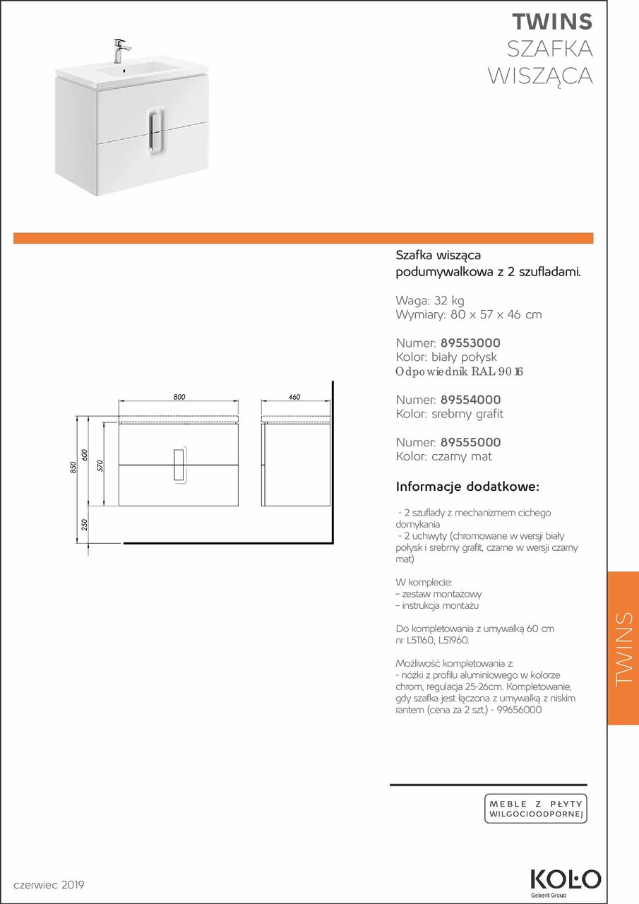 Шкафчик под умывальник TWINS 80 БЕЛЫЙ ГЛЯНЕЦ (89553000) KOLO - Зображення 176483-40145.jpg