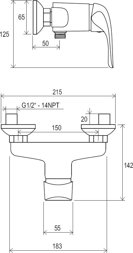 Змішувач для душу RS 032.00-150 ROSA X070012 RAVAK - Зображення 176547-ac178.jpg