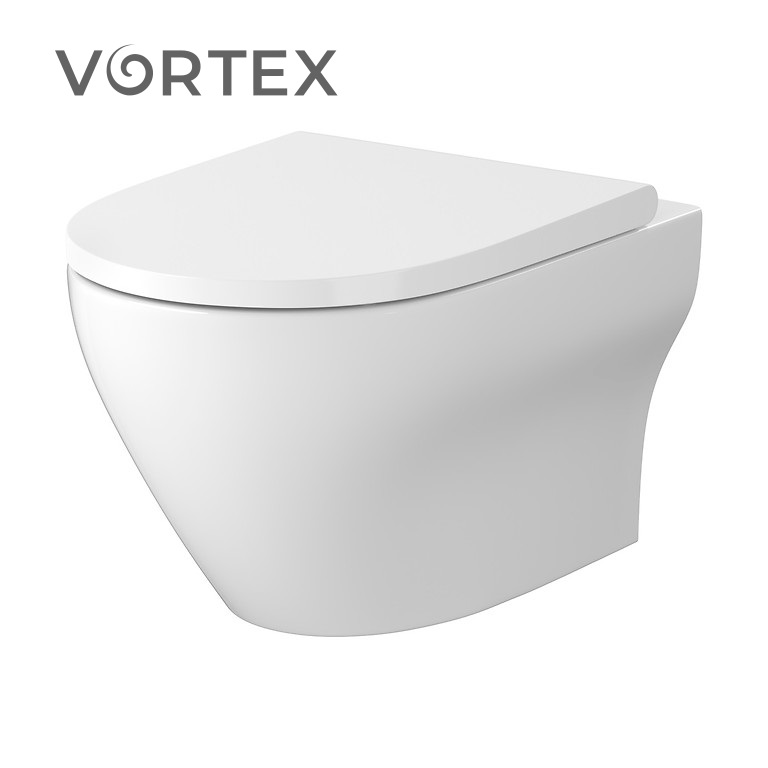 Унітаз підвісний Larga Pro Vortex з кришкою Slim дюропласт SZCZ1003426324 Cersanit - Зображення