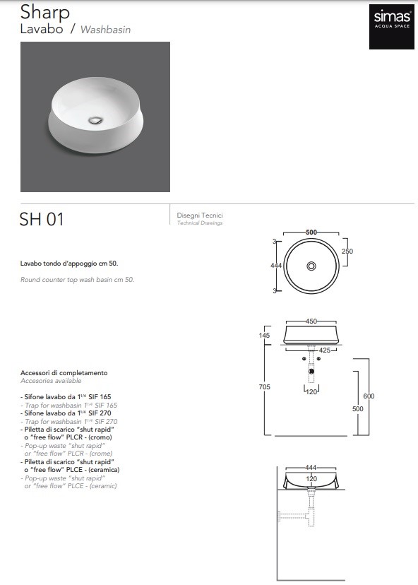 Умивальник Sharp SH 01 Navy matt SIMAS - Зображення 177401-aabc1.jpg