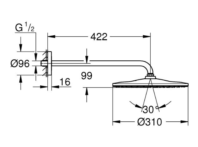 Верхній душ Rainshower Mono 310 (26557000), Grohe - Зображення 1774689-f5364.jpg