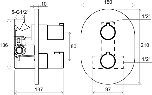 Змішувач для душу CR 064.00 Chrome X070095 RAVAK - Зображення 177476-952db.jpg