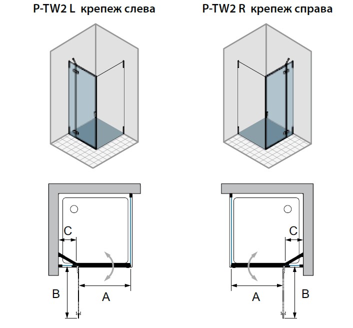 Душові двері одноелементні Pura 5000 P-TW2 L, Duka - Зображення 177964-c2d9d.jpg