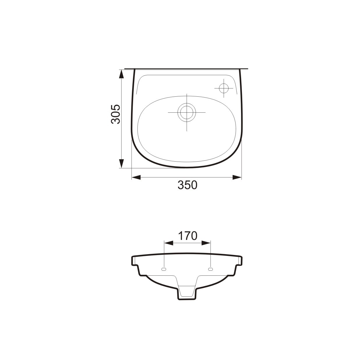 Умивальник 35 см правий ЕКО-2000 (CCWS1000088203), Cersanit - Зображення 178256-47c23.jpg