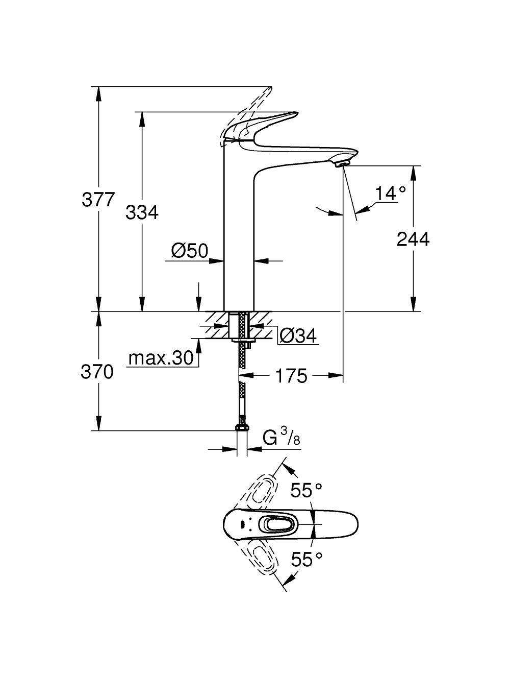 Змішувач для умивальника Eurostyle (23570003), Grohe - Зображення 178322-93222.jpg
