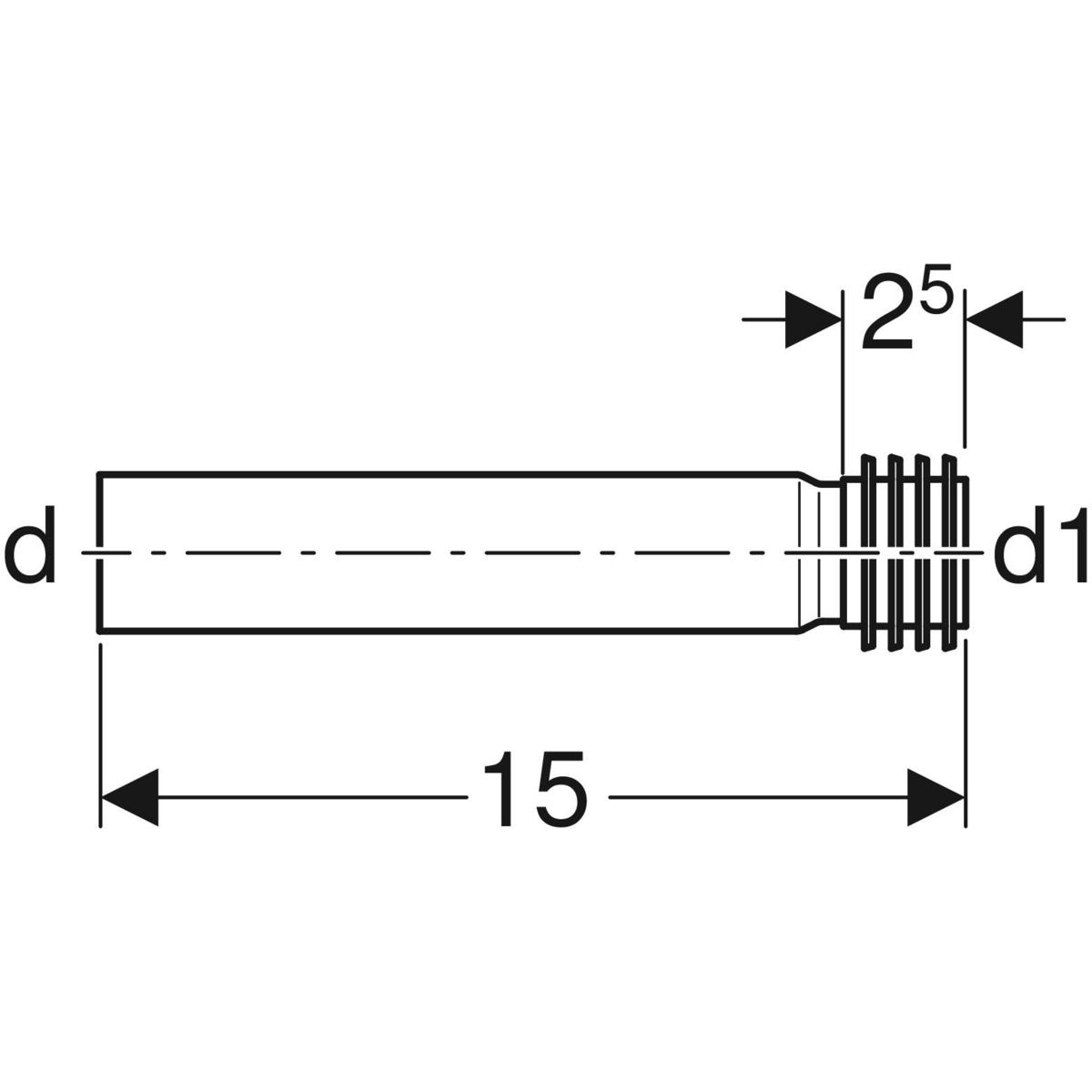 Патрубок подовжуючий 152.489.16.1 Geberit - Зображення 178436-89972.jpg
