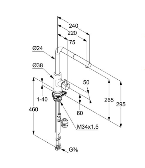 Змішувач для кухні L-ine S (408519375) білий, Kludi - Зображення 178674-ab78d.jpg