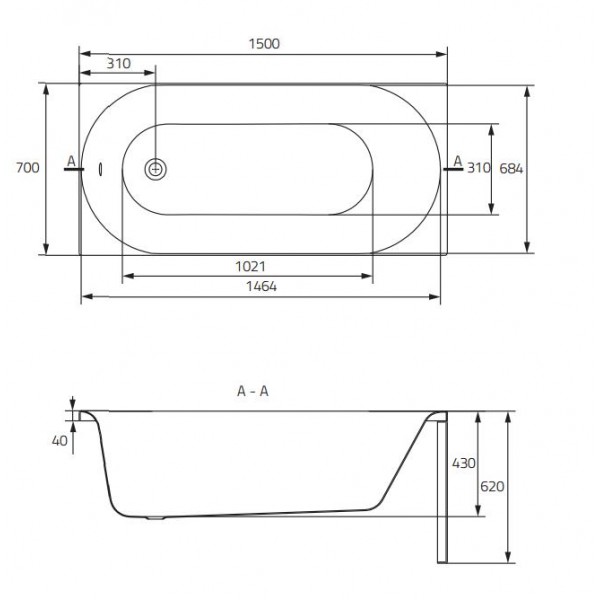 Ванна прямокутна Octavia 150×70, Cersanit - Зображення 179426-3d17f.jpg