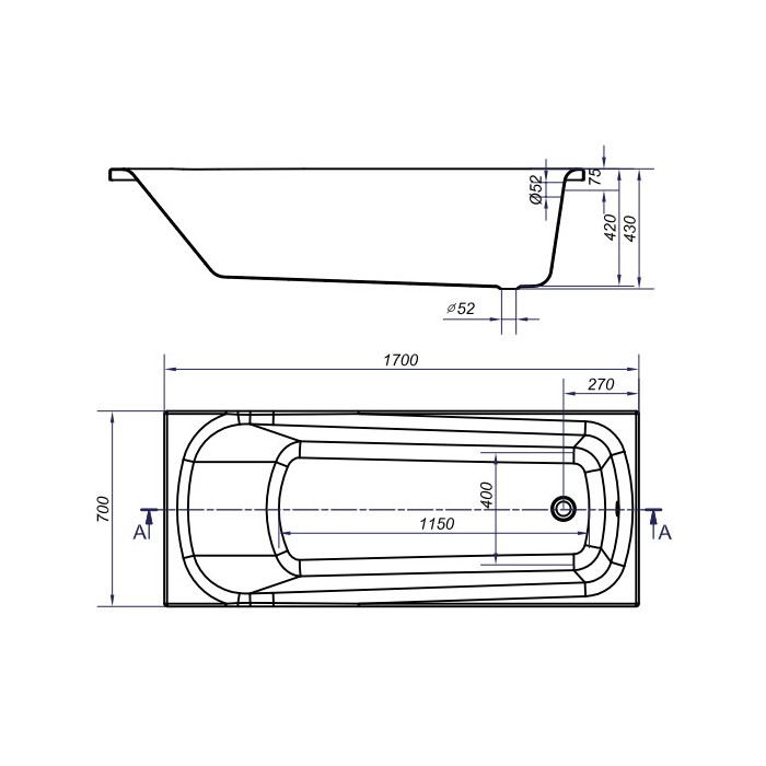 Ванна прямокутна Octavia 170×70, Cersanit - Зображення 179427-0e0b8.jpg