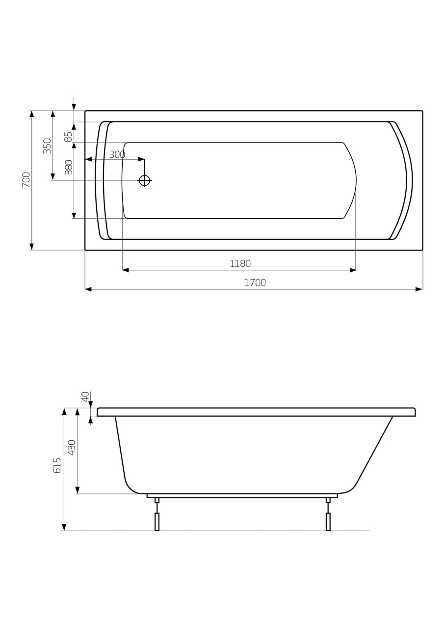 Ванна прямокутна Linea 170х70, Roca - Зображення 179466-3e015.jpg