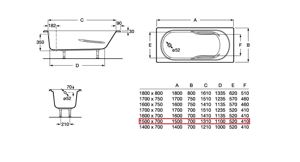 Ванна прямокутна Genova 150x70, Roca - Зображення 179467-866b3.jpg