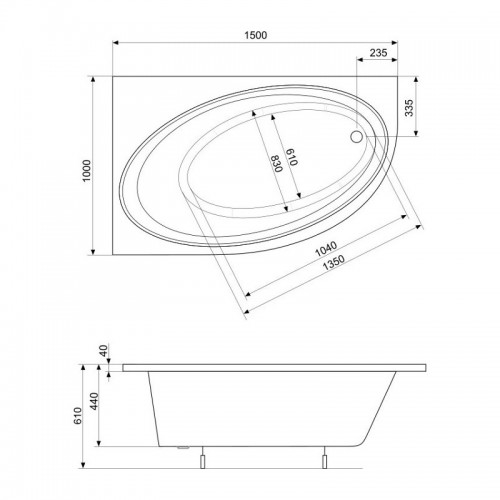 Ванна асиметрична ліва Orbita 150x100, Roca - Зображення 179469-4bb0a.jpg