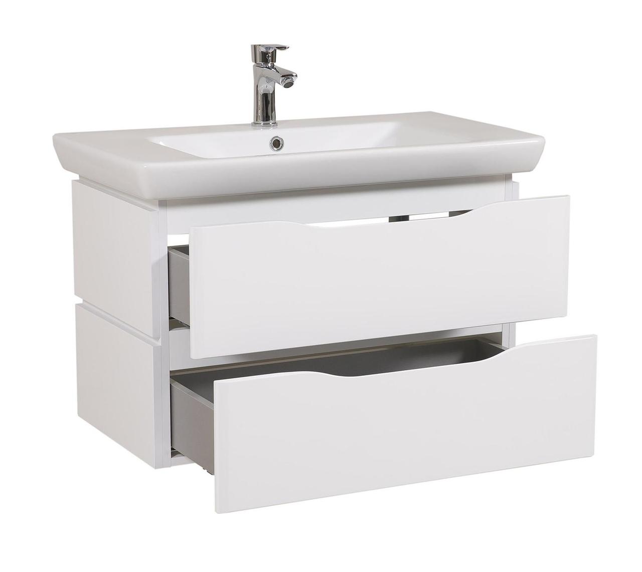 Шкафчик с умывальником подвесной Венеция Белая Порто 85, Аква Родос - Зображення 179490-bed56.jpg