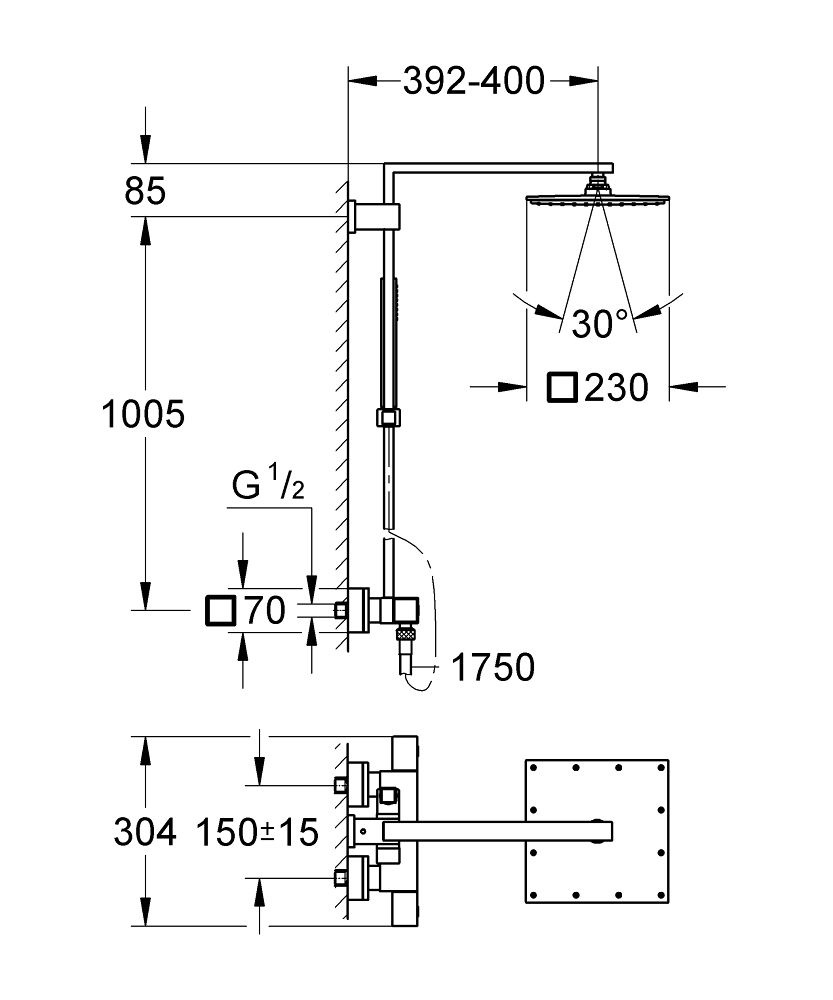 Душова система Euphoria Cube System XXL 230 (26087000), Grohe - Зображення 180049-9b53e.jpg