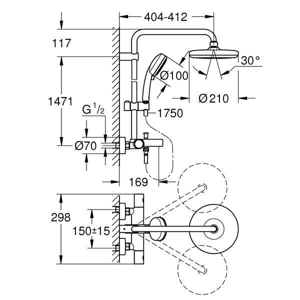 Душова система Tempesta Cosmopolitan System 210 (26223001), Grohe - Зображення 180053-61f47.jpg