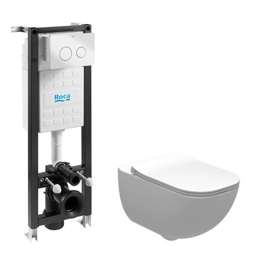 Комплект Інсталяція Eko Frame (A89P10T010) Roca + Унітаз Alegra Rimless з кришкою (A34H139000) Roca - Зображення 18005908-39b86.jpg
