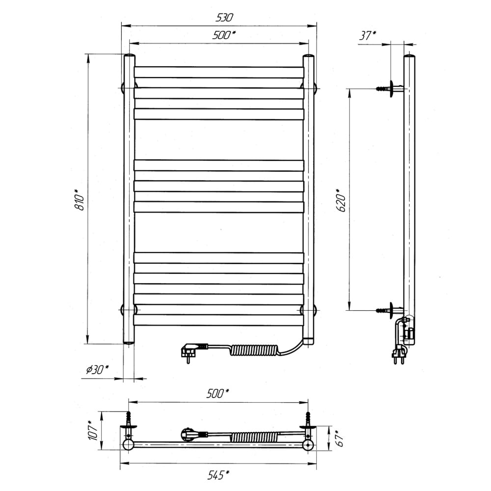 Рушникосушка електрична Квадрант П10 S3 500x800 LARIS - Зображення 180314644-75fb4.jpg