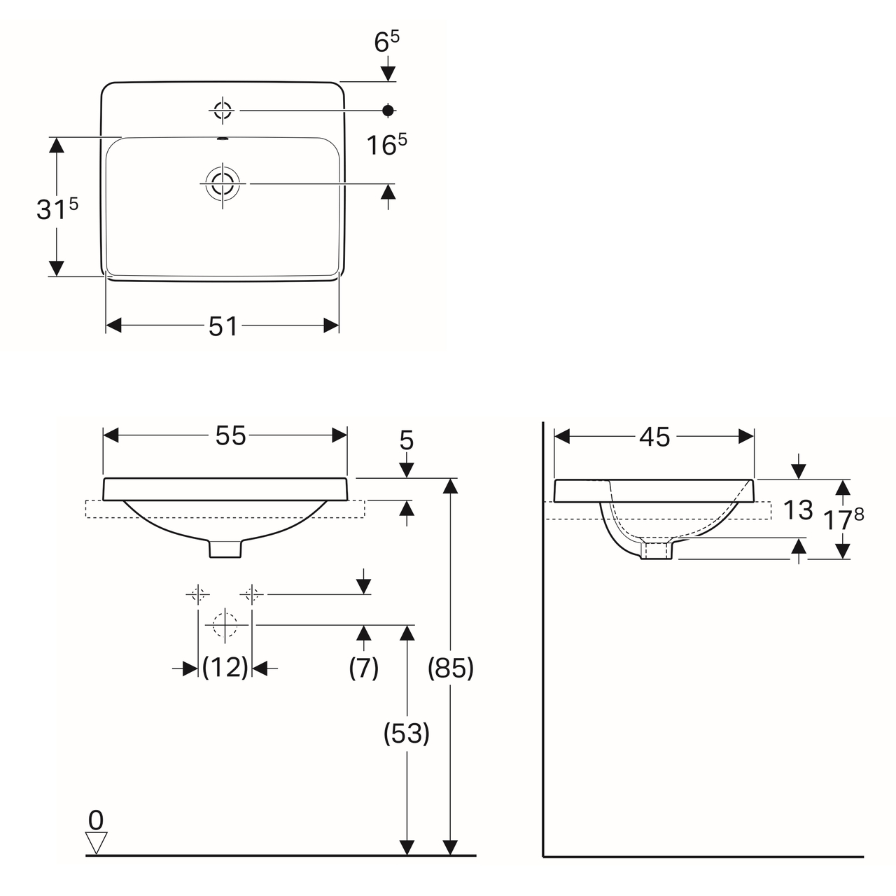 Умивальник VariForm 55 (500.741.01.2) Geberit - Зображення 1803549-356a5.jpg