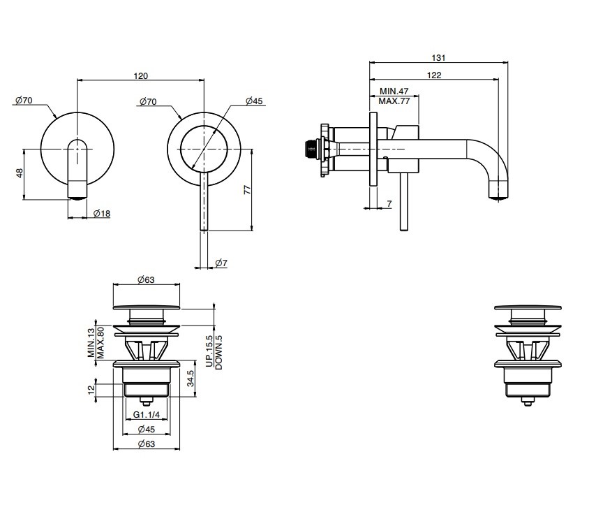 Змішувач для умивальника Spillo Up Black matt F3051WSX9NS Fima - Зображення 180385018-9896c.jpg